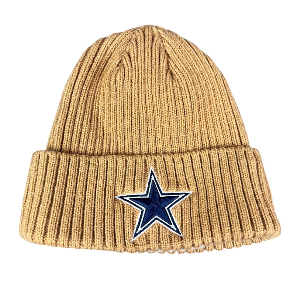 Dallas Cowboys New Era Tan Cuffed Beanie NFL Fleece Lined Ribbed Knit Hat OSFM